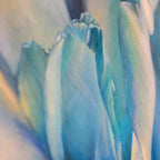 Close-up detail of Rapture in C oil painting on canvas in layered oceanic blues and sea greens