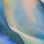 Close-up detail of Rapture in C oil painting on canvas, layered oceanic blues and sea greens