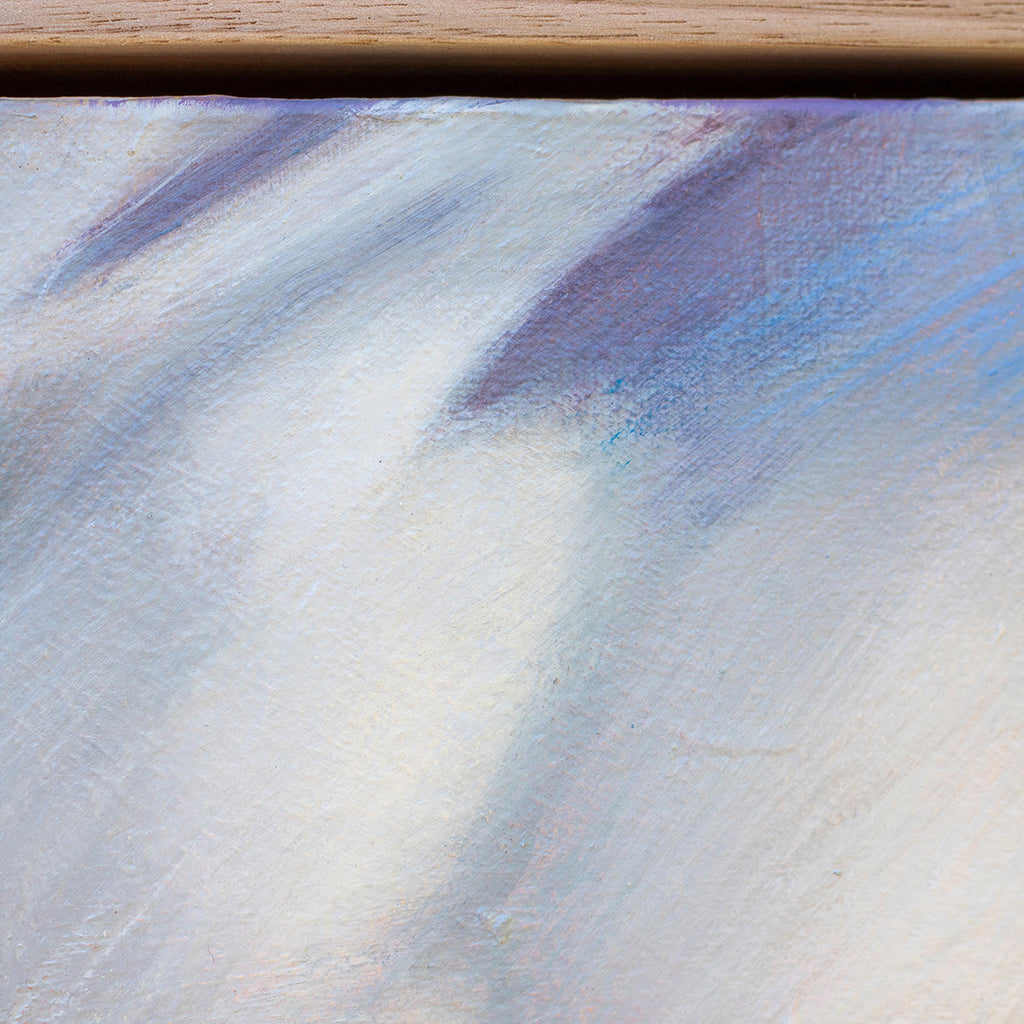 Detail of frame and original abstract floral painting by Eva Cassini