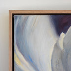Detail of frame and original abstract floral painting by Eva Cassini